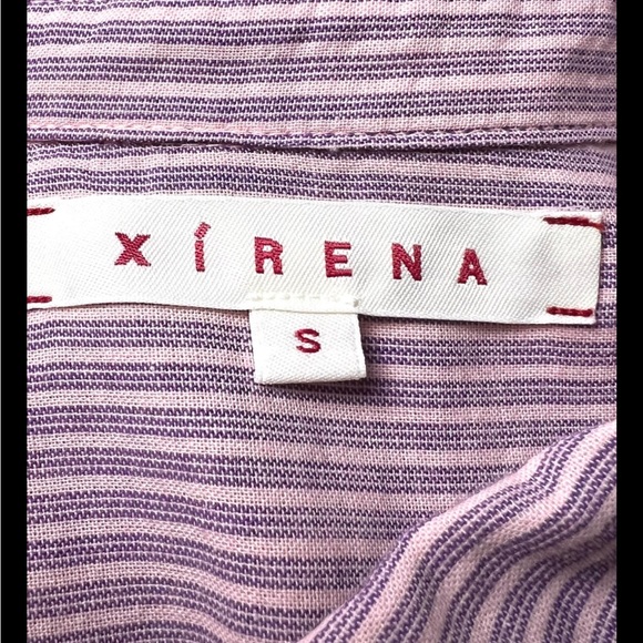 XIRENA Hale Blouse Shirt Button Down Ruffle Pink Purple Long Sleeve Small - Picture 7 of 9